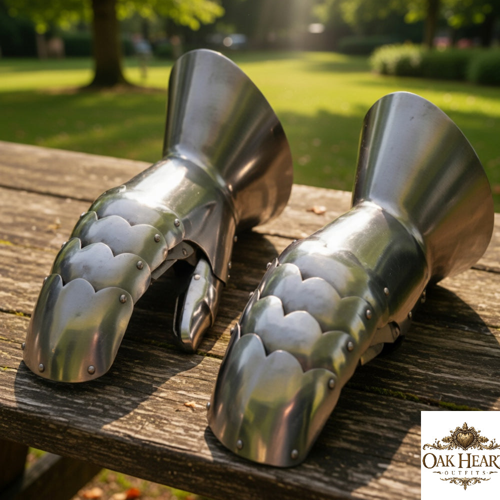 Mild steel Gauntlets : SCA Gloves with Leather
