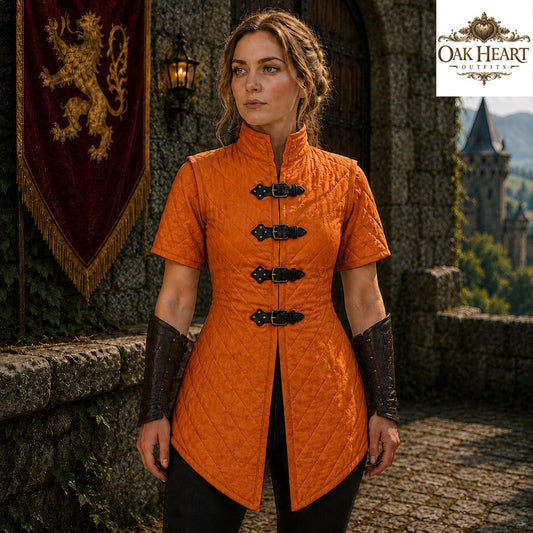 Medieval Viking Gambeson for Women | Quilted Armor Jacket | LARP Costume |