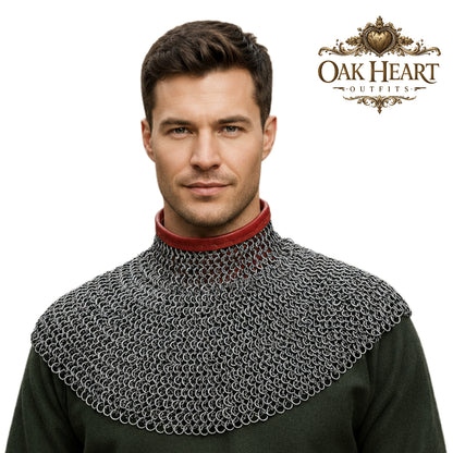Medieval Chainmail Collar – Flat Riveted & Washer Gorget