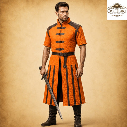 Half Sleeve Medieval Gambeson – Quilted Arming Coat for LARP, SCA & Ren Faire