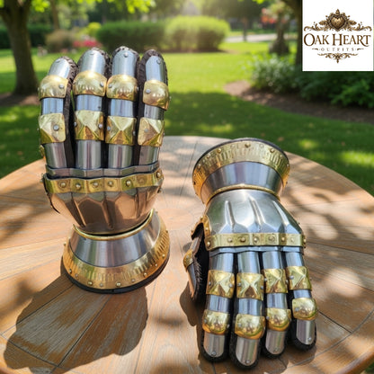 Churburg Hourglass Gauntlets, Mild Steel Armor Gloves, Medieval Knight Gauntlets