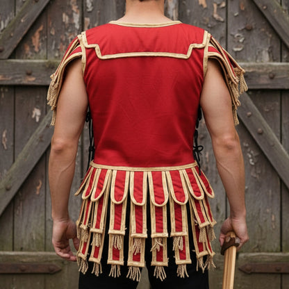 Roman Subarmalis – White Gold Gladiator Tunic, Roman Warrior Costume,