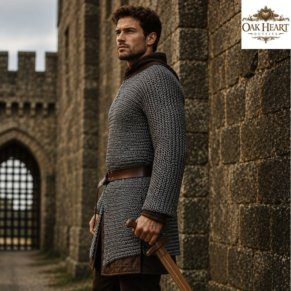 Medieval Viking Chainmail Hauberk – 6MM Round Ring Costume for Events