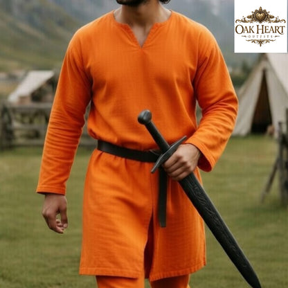 Renfaire Tunic Men Cotton Medieval Shirt Viking Costume Celtic Tunic Renaissance