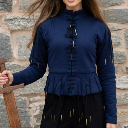 Yellow Lace-Up Medieval Archer Top – Viking Gambeson for LARP, Ren Faire & Reenactment