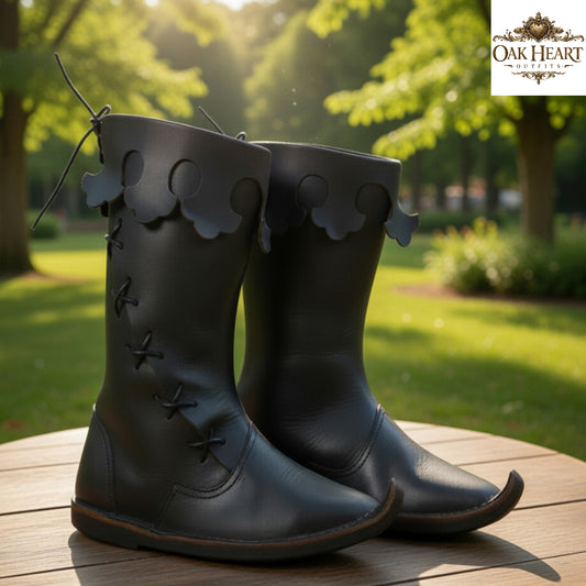 Medieval Viking Leather Boots – LARP, Ren Faire Costume Footwear