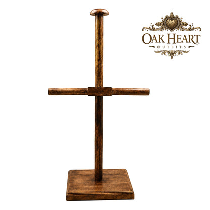 Handcrafted Wooden Lorica Stand | Heavy-Duty Medieval Roman Armor Display Stand
