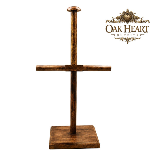 Handcrafted Wooden Lorica Stand | Heavy-Duty Medieval Roman Armor Display Stand
