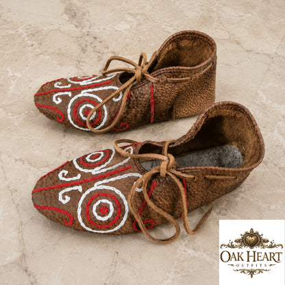 Medieval Viking Leather Shoes – Renaissance Faire, LARP & Historical Costume Footwear