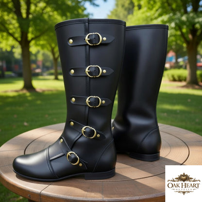 Medieval Leather Boots – Viking Pirate Shoes for LARP, Ren Faire &amp; Halloween Costume