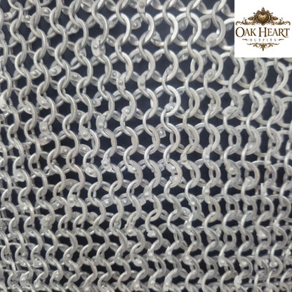 Aluminum Chainmail Haubergeon Shirt – Riveted Viking Knight Armor, Lightweight