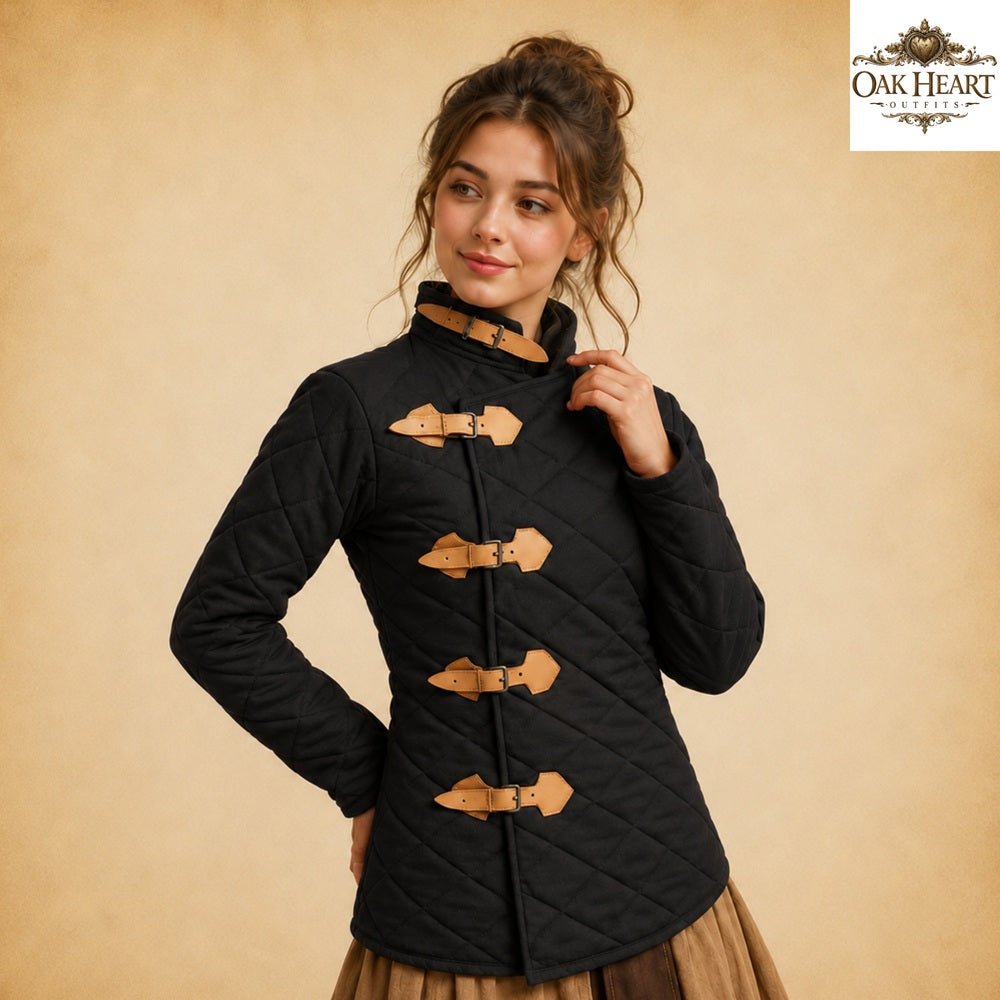 Red Medieval Gambeson Jacket | Quilted Padded Armor