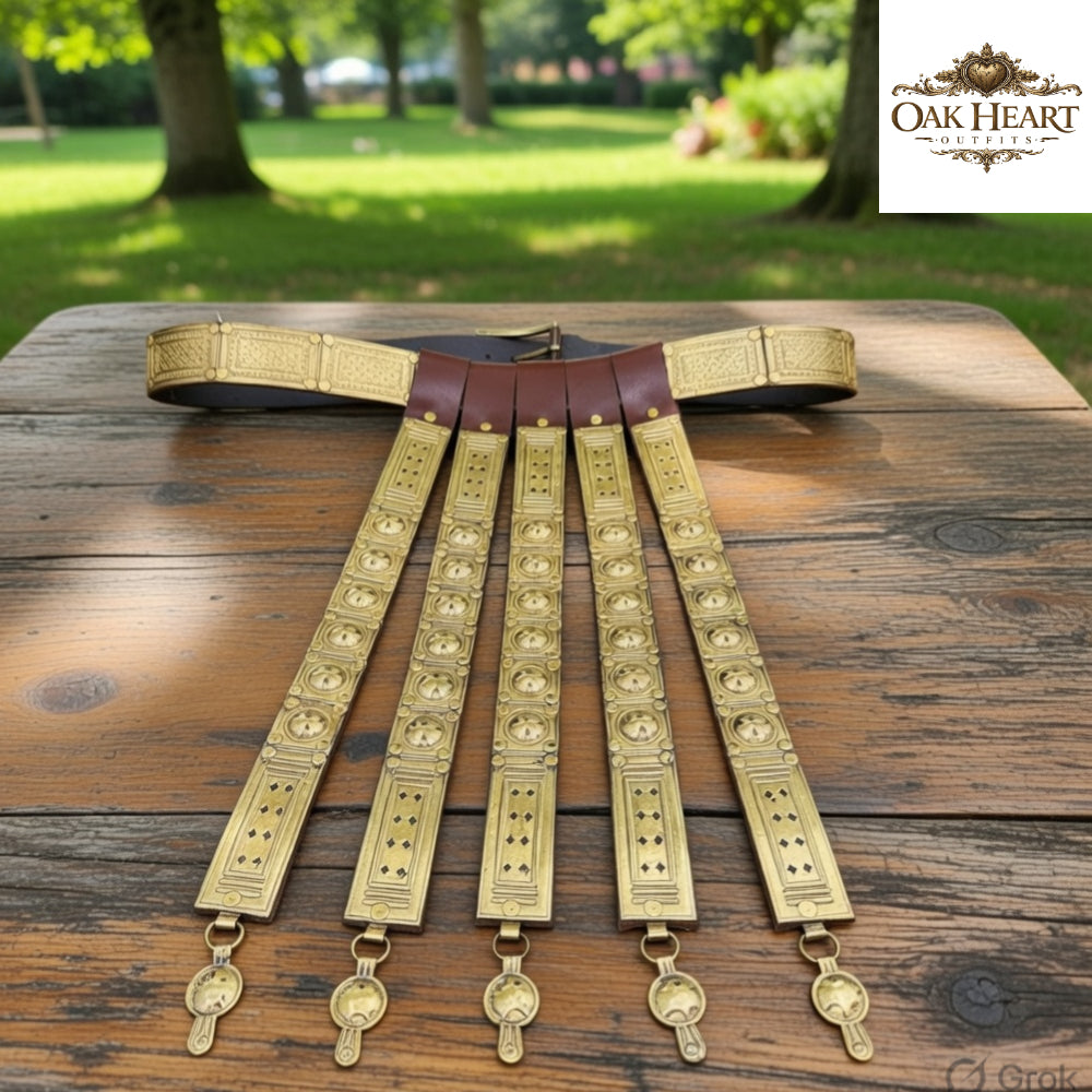 Roman Legionary Leather Belt with Brass | Reenactment Costume Armor