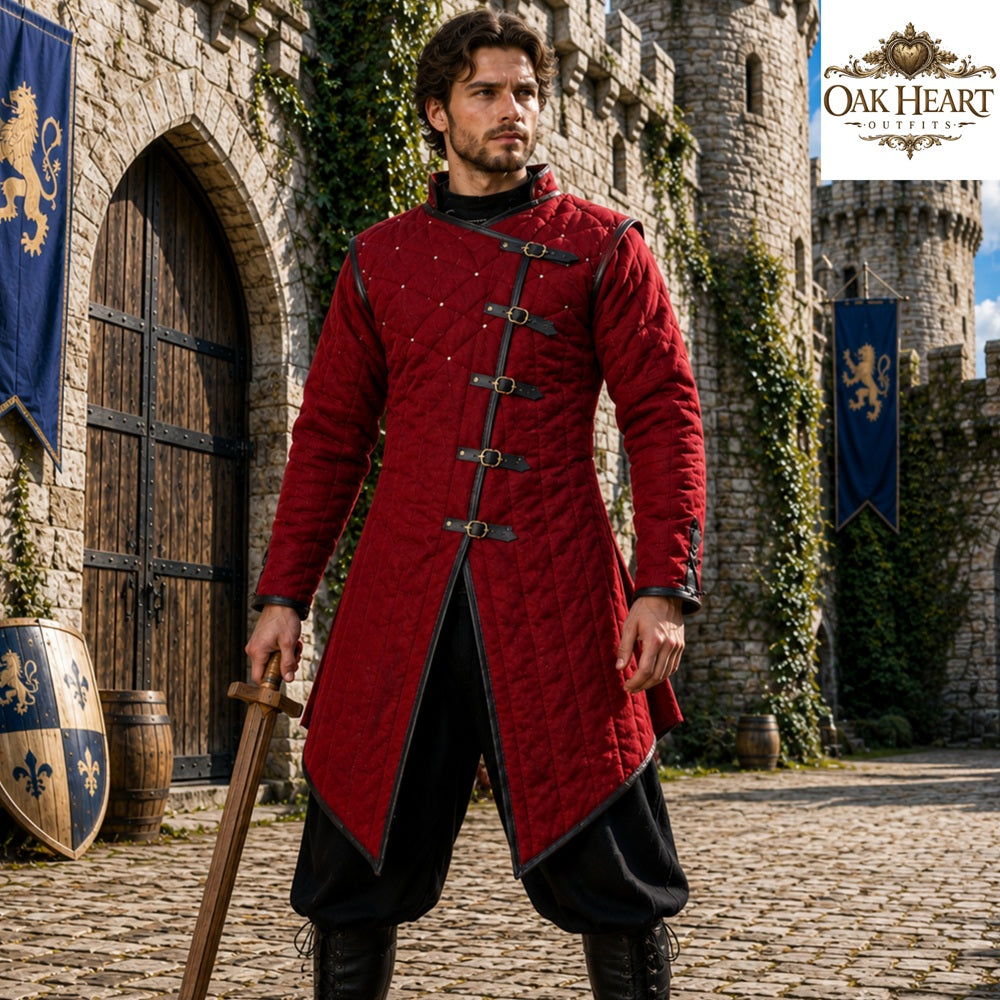 Medieval Cotton Gambeson Aketon Jacket, Handmade Padded Armor for Ren Faire
