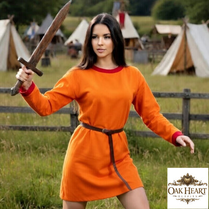 Medieval Tunic – Yellow with Red Accents | Knight Costume for LARP & Renaissance Faire  Option 2 (keyword-rich):