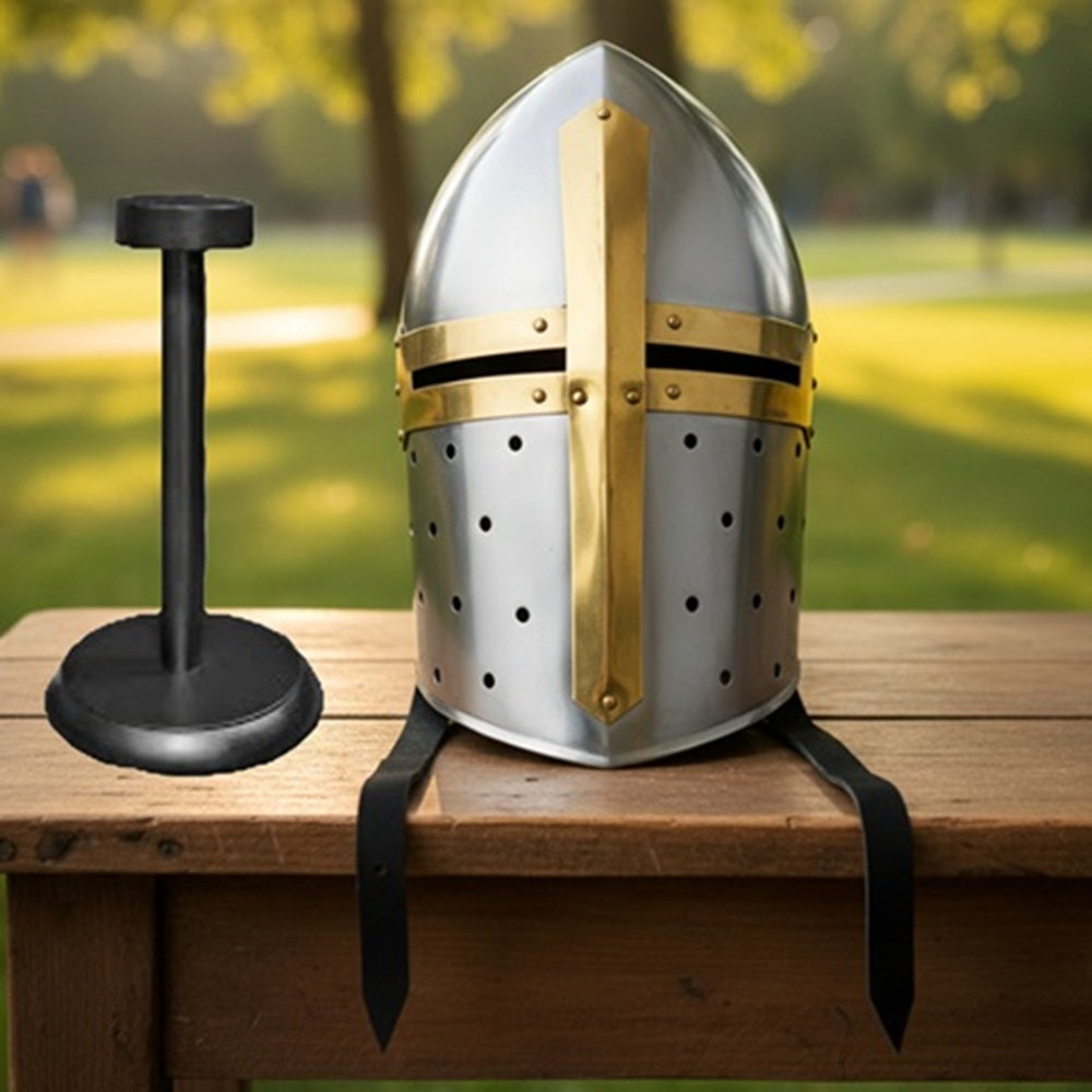 Silver Sugerloaf Helmet | Brass Helmetwith Free Display Stand