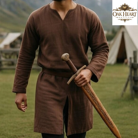Renfaire Tunic Men Cotton Medieval Shirt Viking Costume Celtic Tunic Renaissance