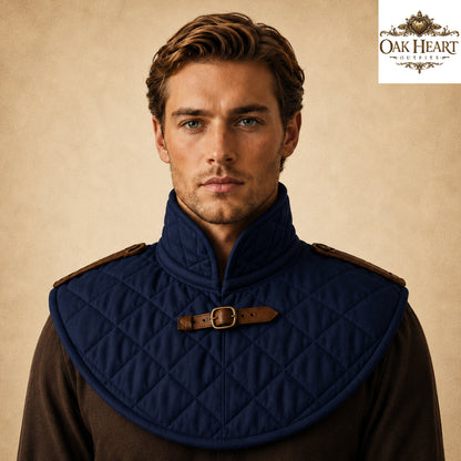 Medieval Padded Cotton Collar – Quilted LARP Neck Guard for Ren Faire & Costume Armor