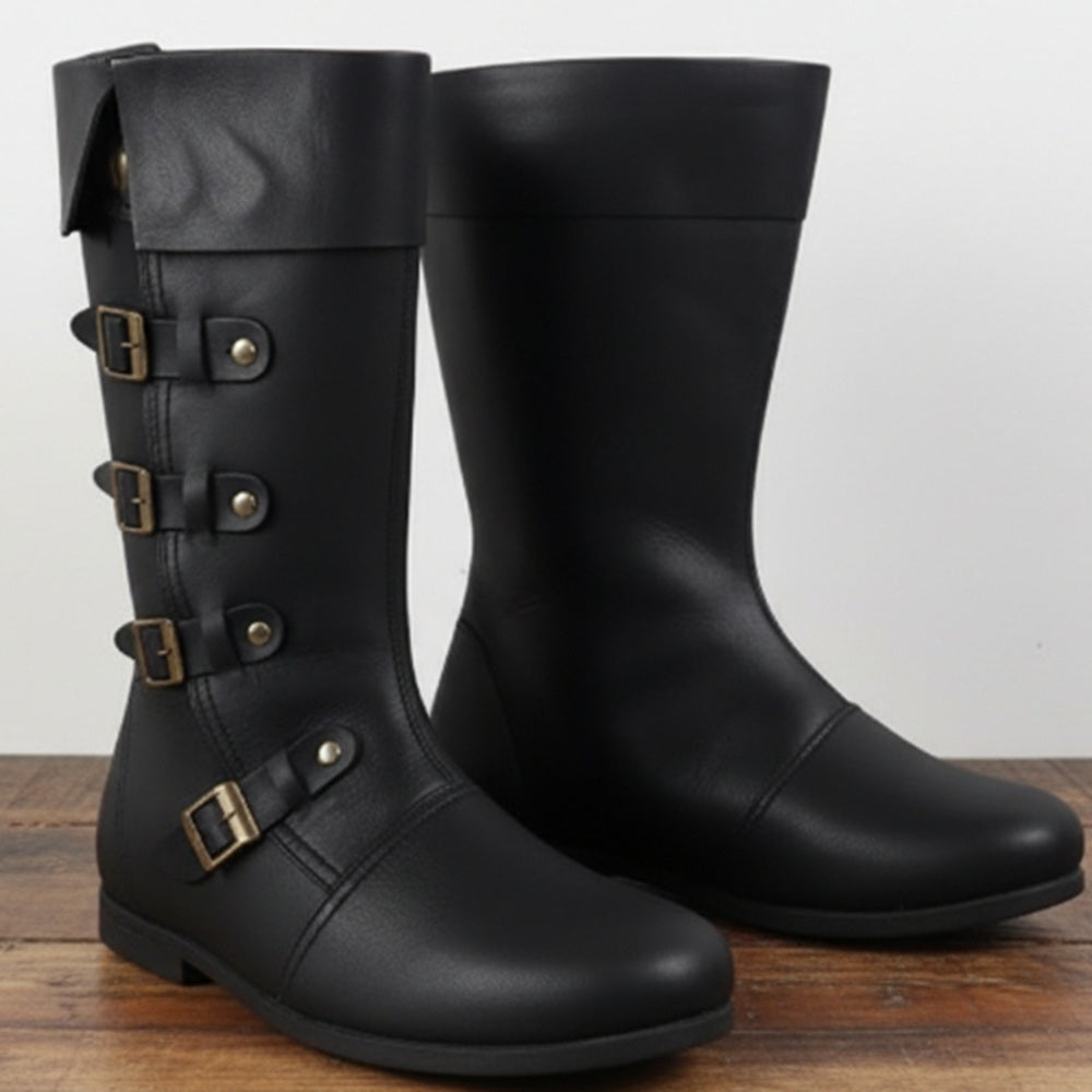 Medieval Leather Boots – Viking Renaissance Pirate Shoes for LARP, Reenactment & Cosplay