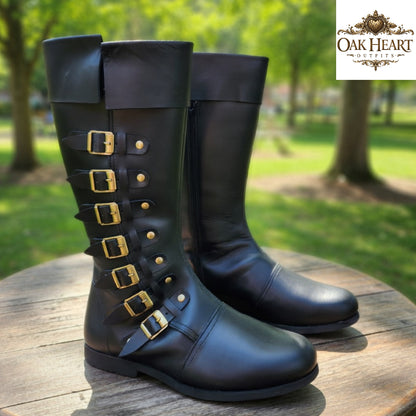 Leather Viking Long Boots | Medieval Shoes