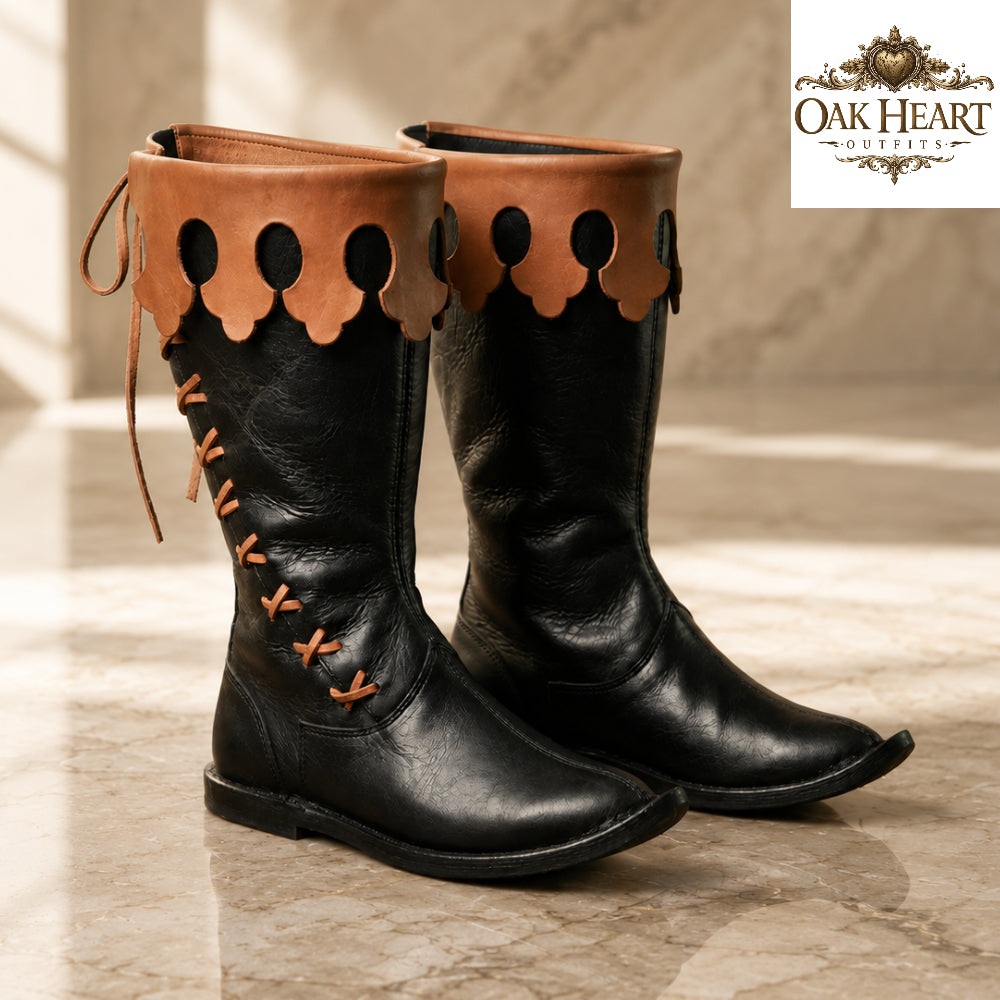 Medieval Leather Boots, Viking LARP Footwear, Renaissance Faire Boots,