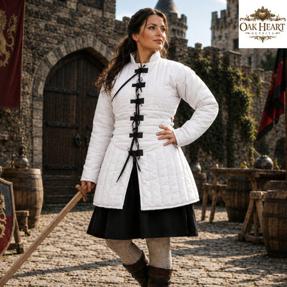 Women's Cotton Padded Gambeson | Medieval Quilted Armor Jacket | LARP Ren Faire SCA Costume