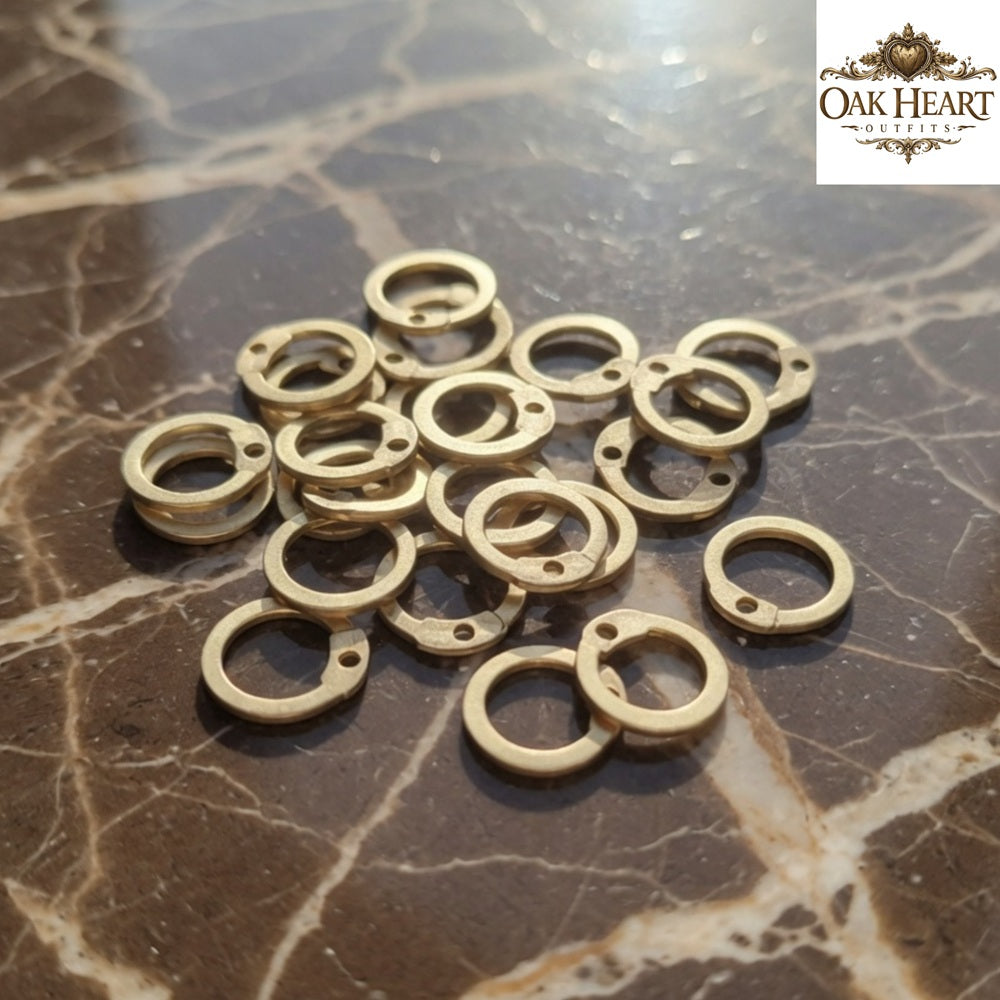 9mm Brass Flat Riveted Chainmail Rings with Rivets – Free Tool Included for Armor Making & Repair