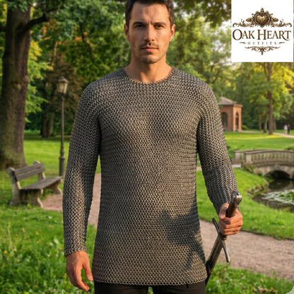 Chainmail Hauberk – 9mm Round Riveted Rings with Washers | Medieval LARP Armor