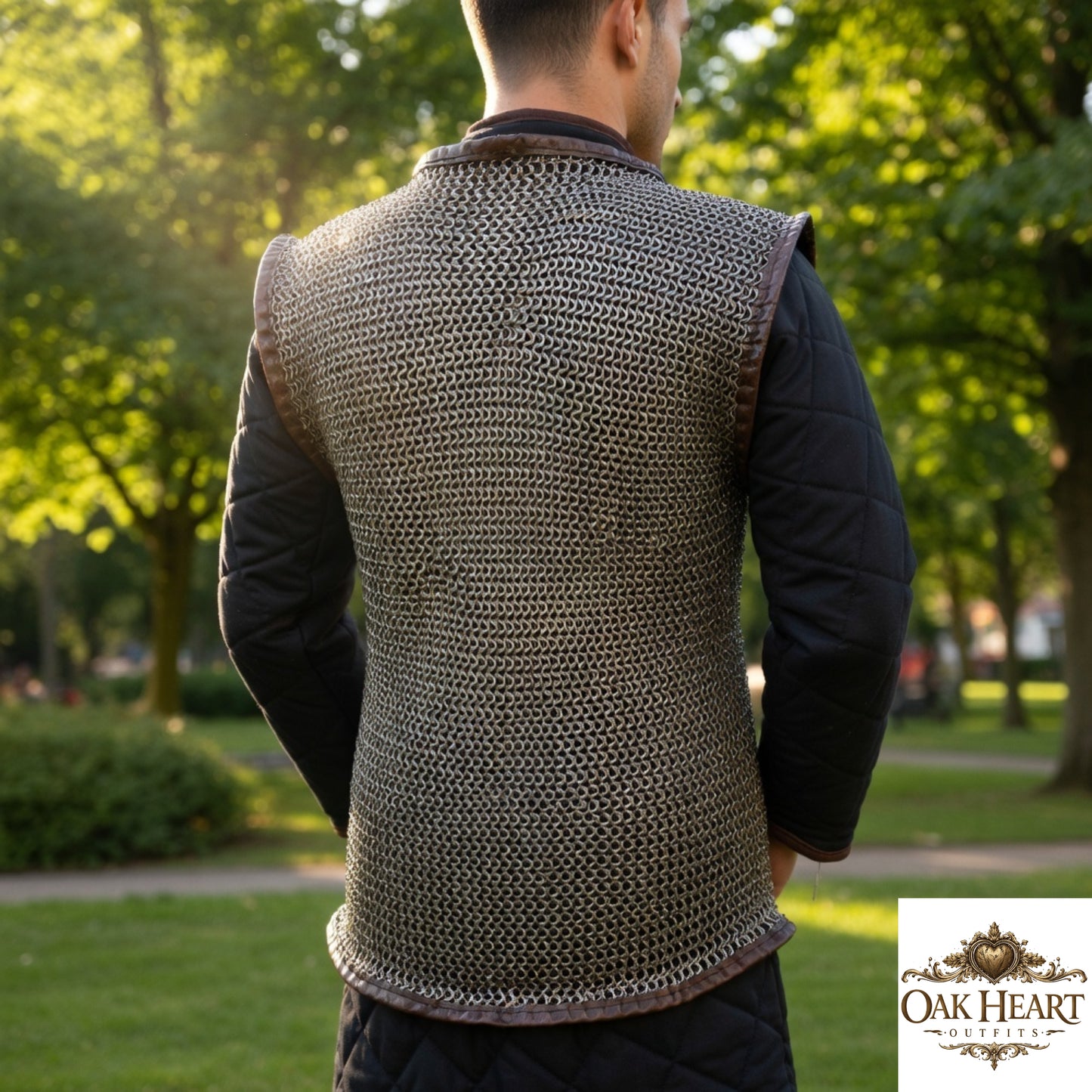 Chainmail Hauberk Sleeveless Riveted Aluminum Round Ring with Washer