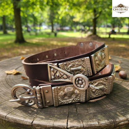 Roman Legion Belt - Leather Cingulum with She-Wolf Emblem