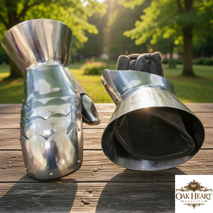 Mild steel Gauntlets : SCA Gloves with Leather