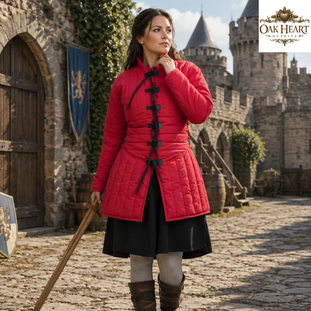 Women's Cotton Padded Gambeson | Medieval Quilted Armor Jacket | LARP Ren Faire SCA Costume