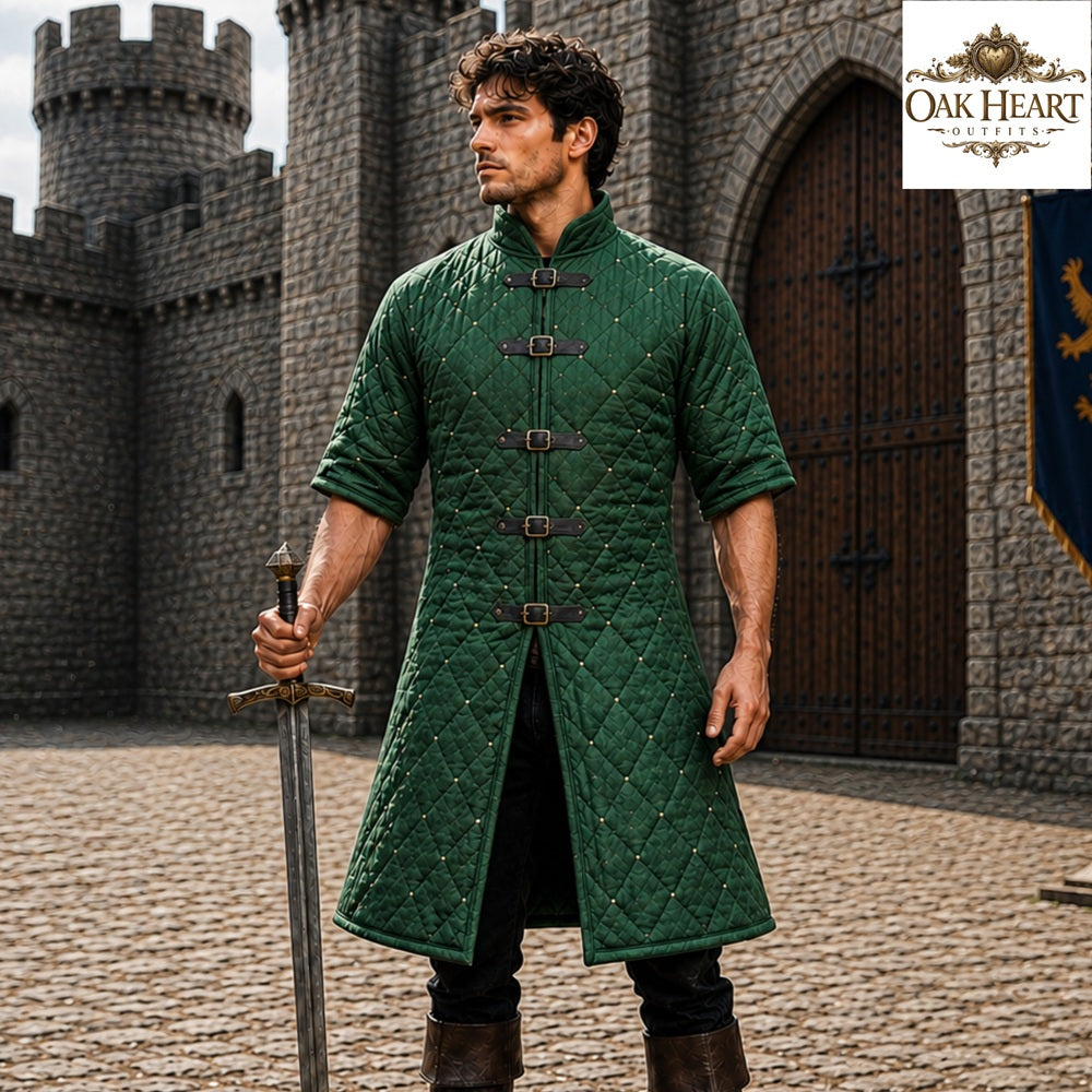 Medieval Gambeson Jacket | Quilted Cotton Armor | LARP SCA Ren Faire Costume