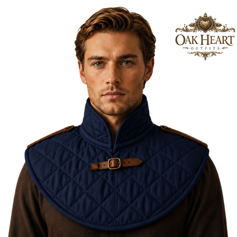 Medieval Padded Cotton Collar – Quilted LARP Neck Guard for Ren Faire & Costume Armor