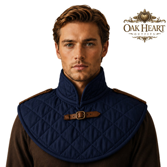 Medieval Padded Cotton Collar – Quilted LARP Neck Guard for Ren Faire & Costume Armor