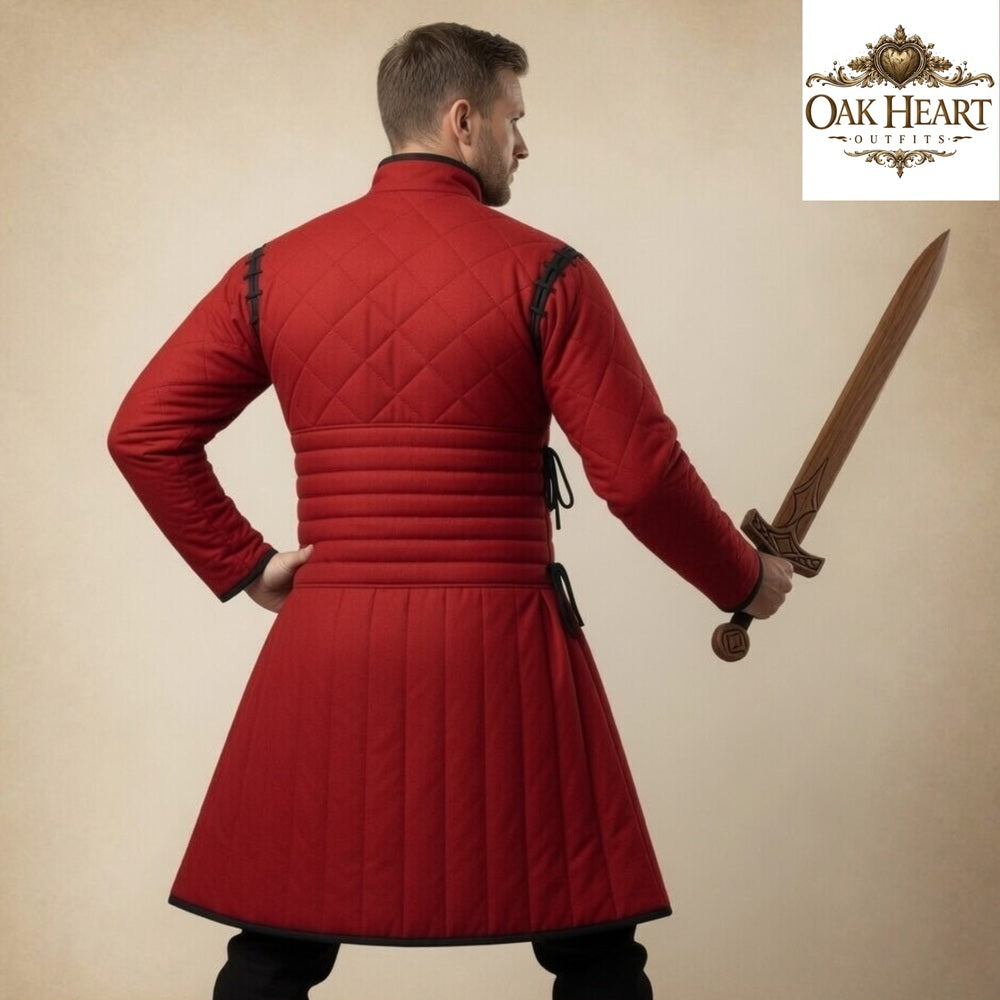 Medieval Padded Gambeson Jacket – Quilted Cotton Armor for LARP, Cosplay, SCA & Reenactment
