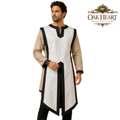 Medieval Cotton Tabard with Side Laces – Crusader Surcoat for LARP & Reenactment