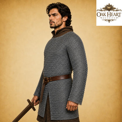 Medieval 8MM Round Ring Chainmail Hauberk – Viking Halloween Armor Costume