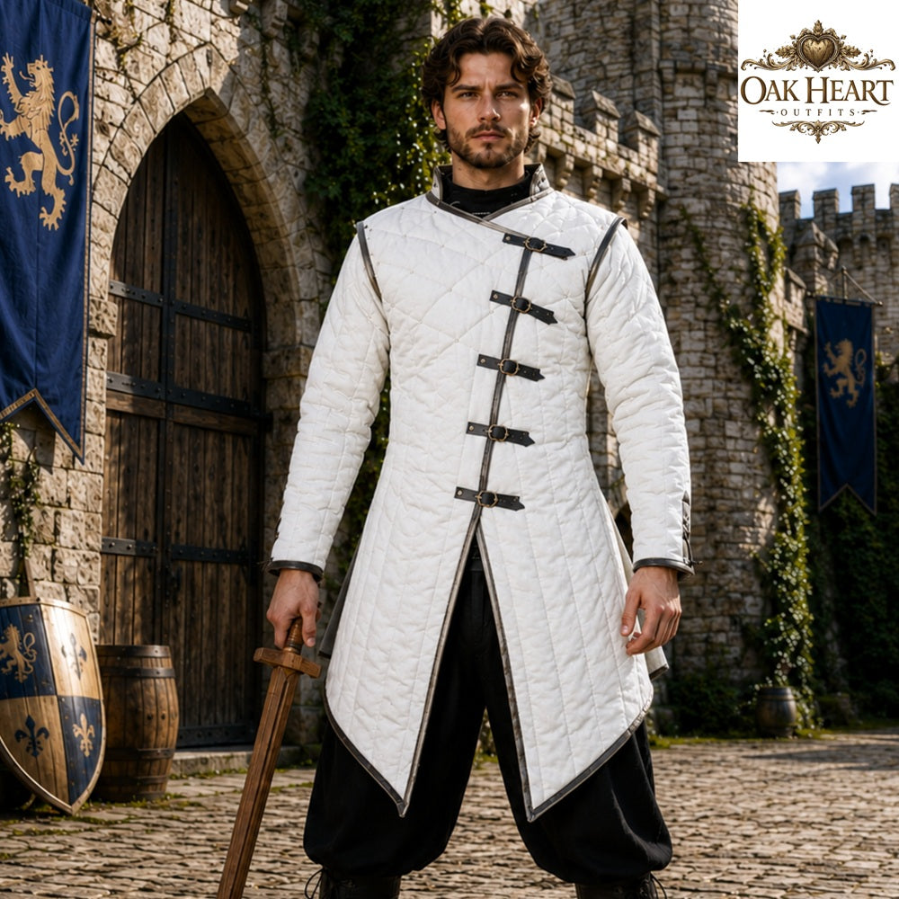 Medieval Cotton Gambeson Aketon Jacket, Handmade Padded Armor for Ren Faire
