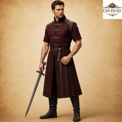 Half Sleeve Medieval Gambeson – Quilted Arming Coat for LARP, SCA & Ren Faire