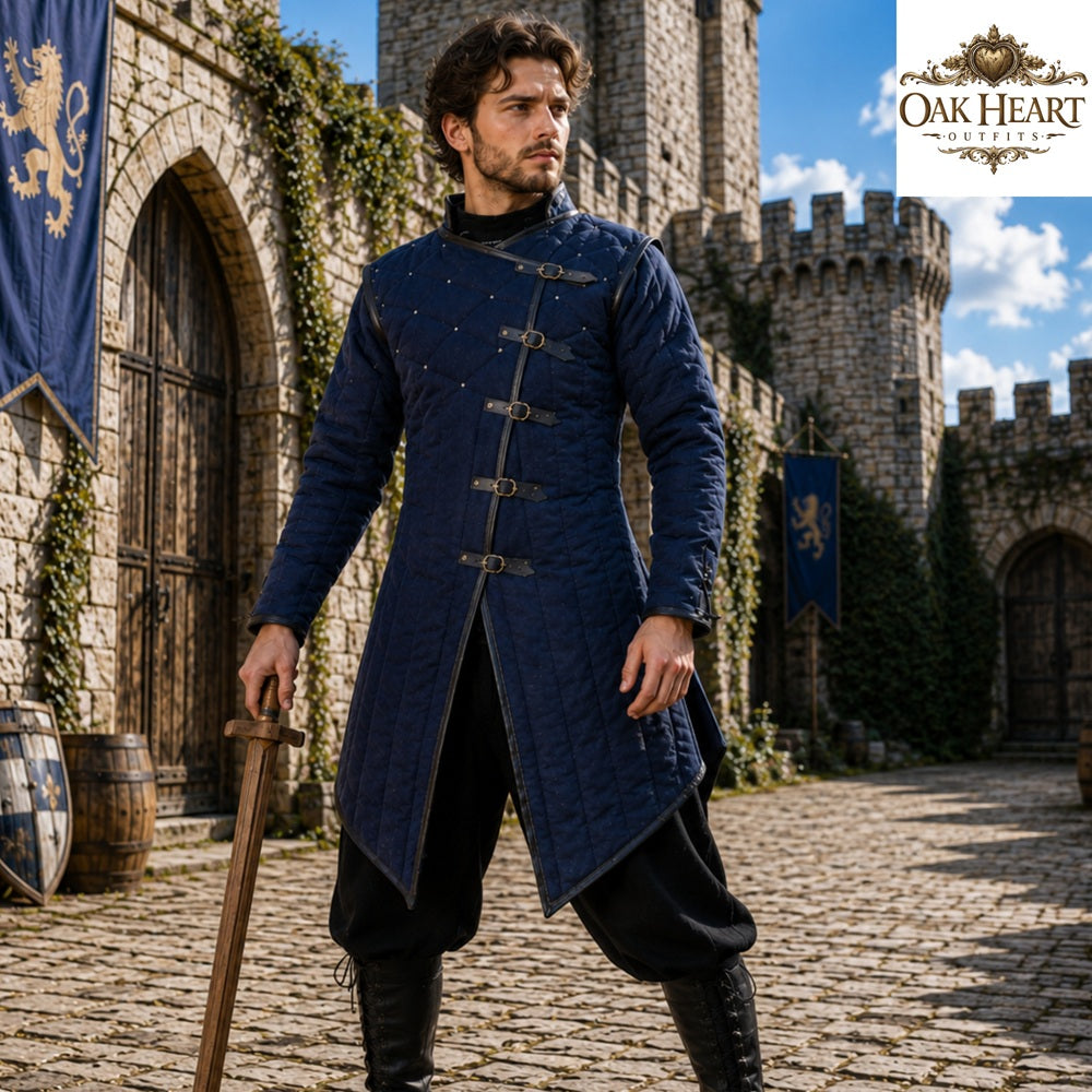 Medieval Cotton Gambeson Aketon Jacket, Handmade Padded Armor for Ren Faire