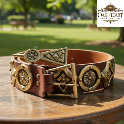 Medieval Leather Belt for Ren Faire, LARP & Reenactment Costume