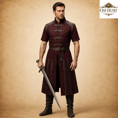 Half Sleeve Medieval Gambeson – Quilted Arming Coat for LARP, SCA & Ren Faire