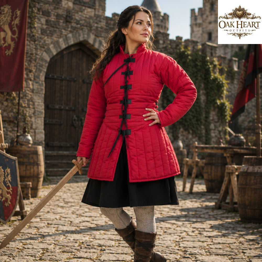 Women's Cotton Padded Gambeson | Medieval Quilted Armor Jacket | LARP Ren Faire SCA Costume