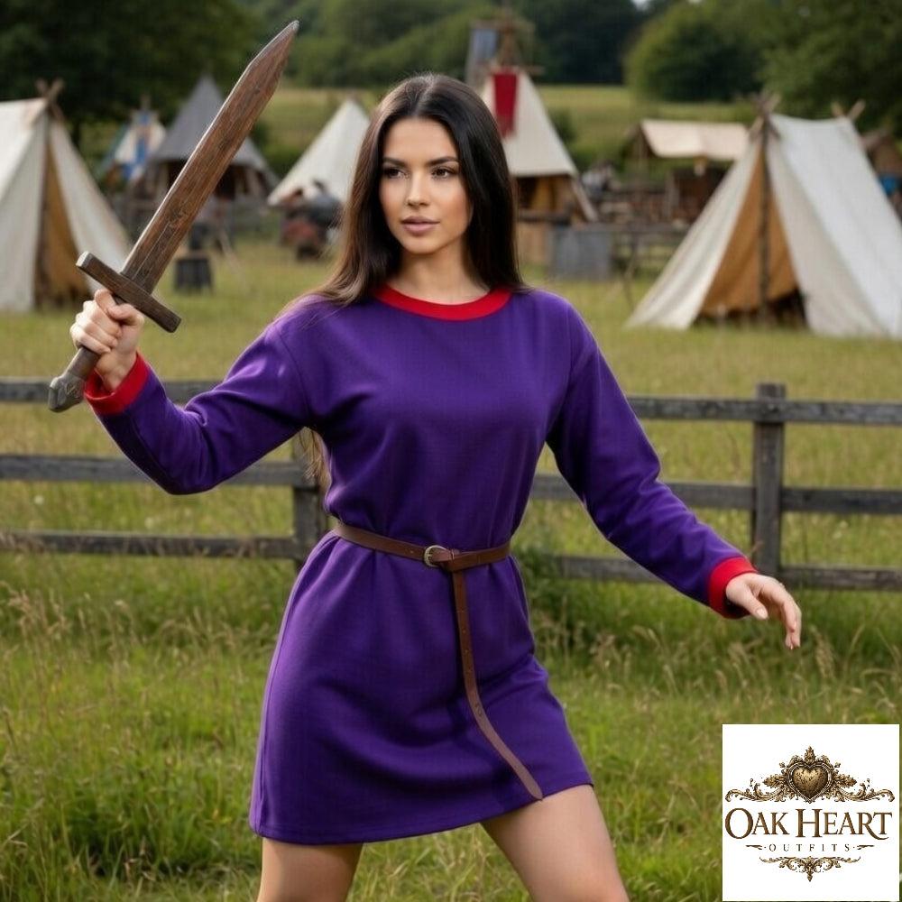 Medieval Tunic – Yellow with Red Accents | Knight Costume for LARP & Renaissance Faire  Option 2 (keyword-rich):