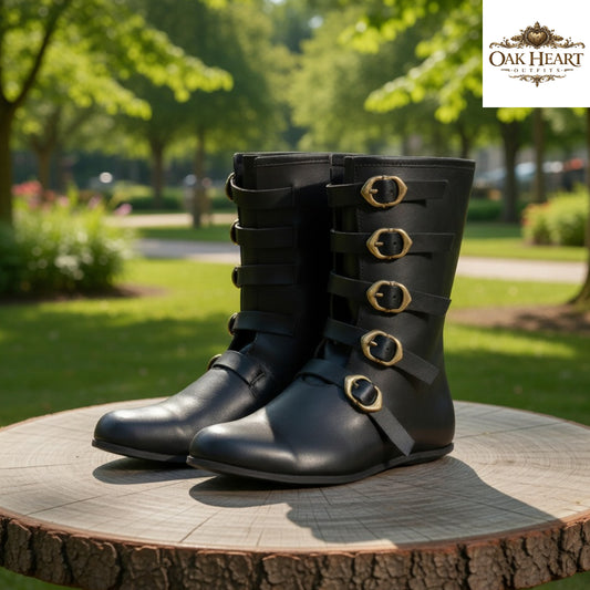 Medieval Leather Boots – LARP Viking Shoes for Ren Faire