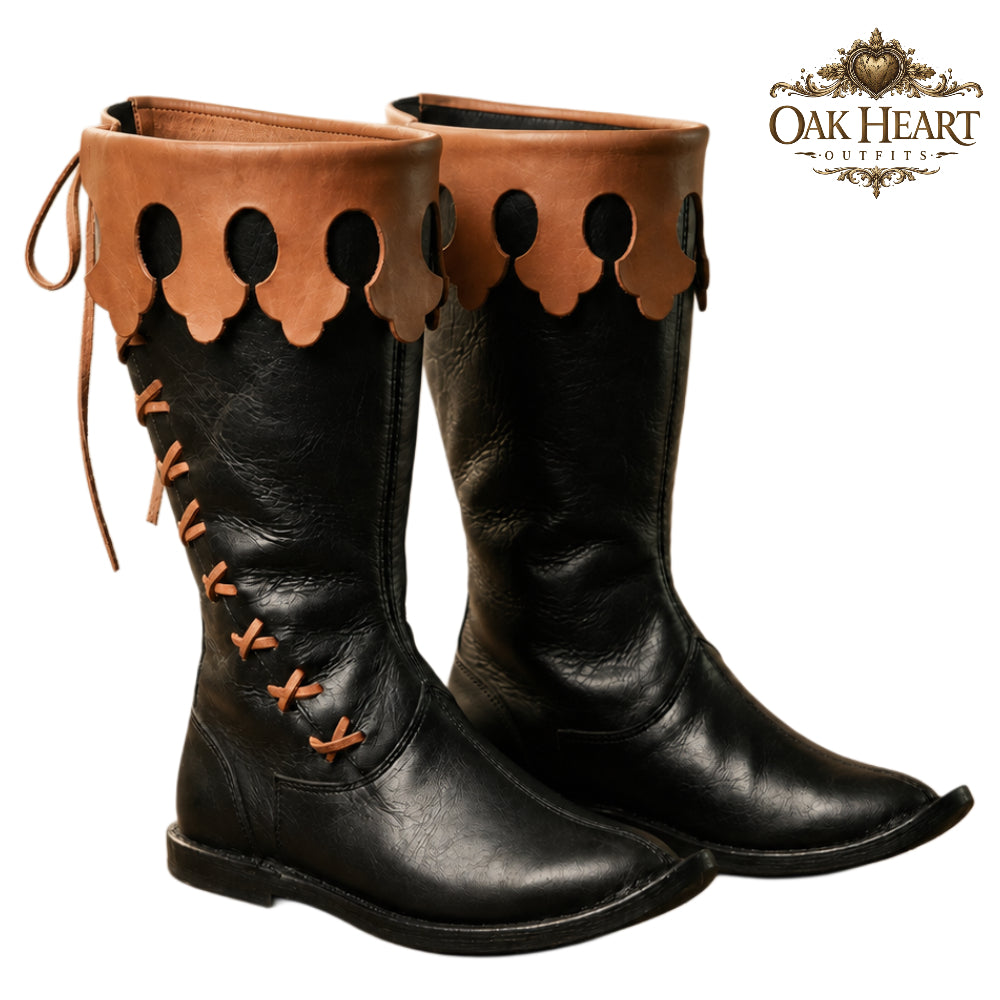 Medieval Leather Boots, Viking LARP Footwear, Renaissance Faire Boots,