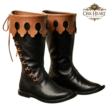 Medieval Leather Boots, Viking LARP Footwear, Renaissance Faire Boots,