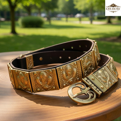 Roman Legion Belt - Leather Cingulum with She-Wolf Emblem