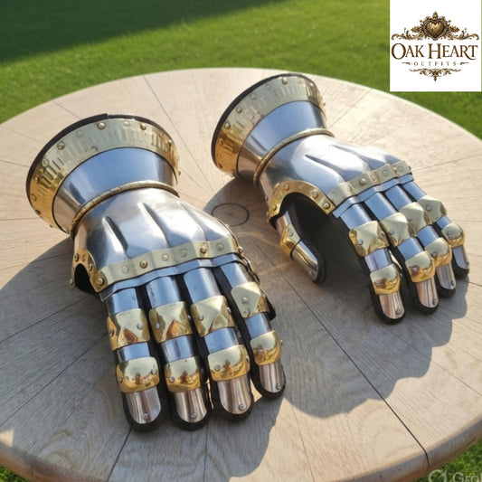 Churburg Hourglass Gauntlets, Mild Steel Armor Gloves, Medieval Knight Gauntlets